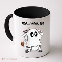 Ghost Cow Moo I Mean Bo Funny Halloween Coffee Mug thumb 0