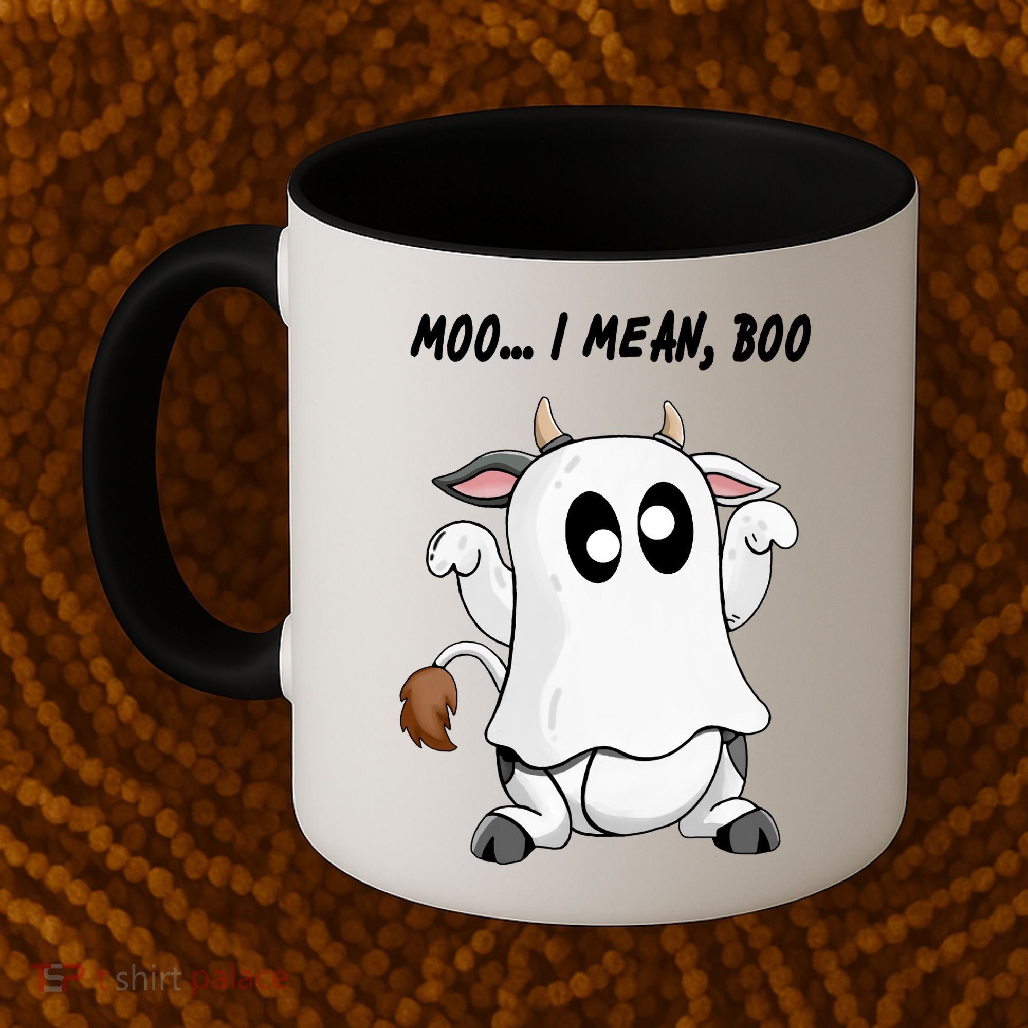 Ghost Cow Moo I Mean Bo Funny Halloween Coffee Mug