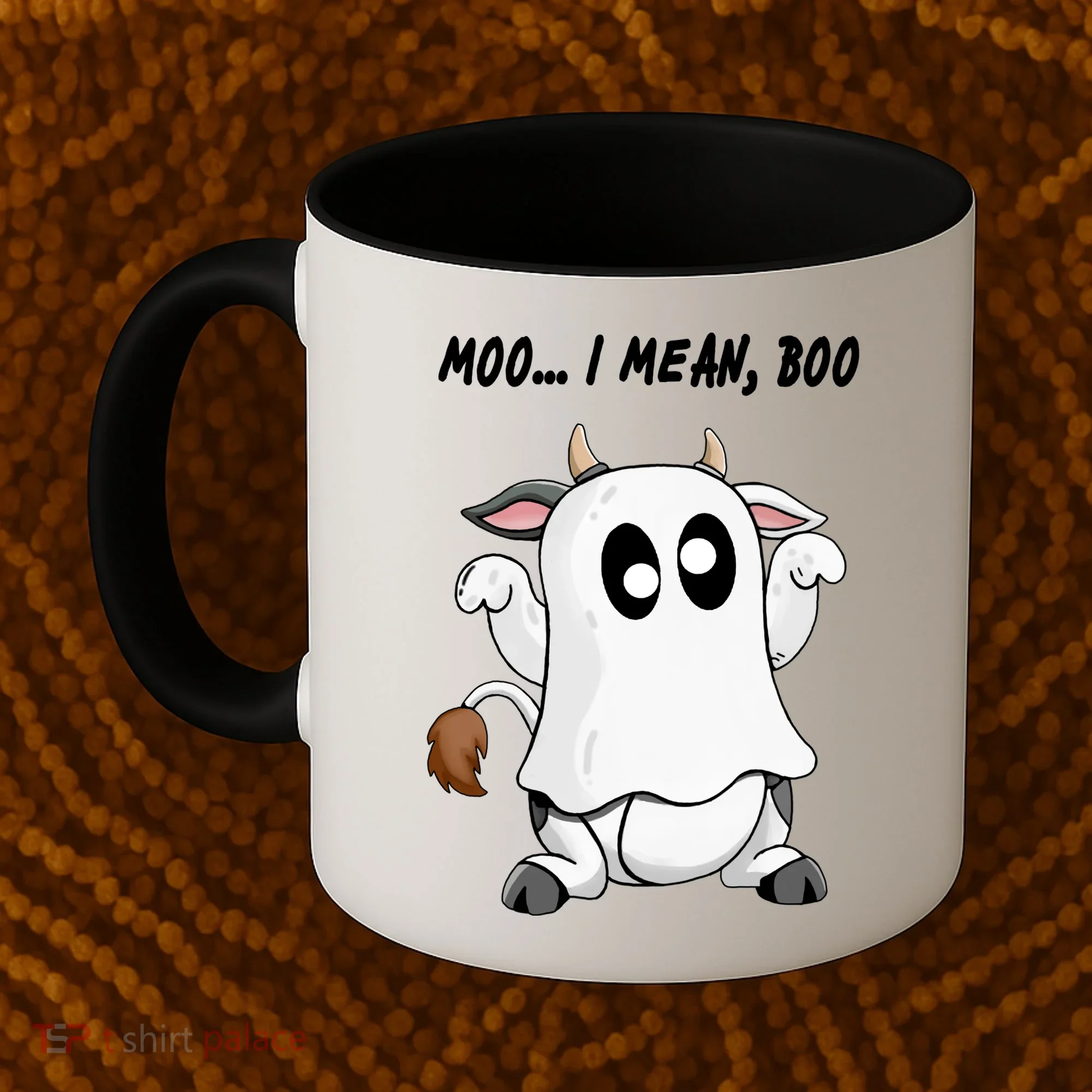 Ghost Cow Moo I Mean Bo Funny Halloween Coffee Mug