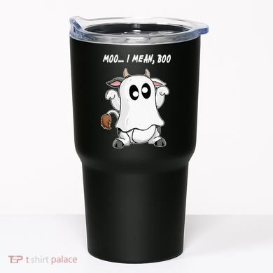 Ghost Cow Moo I Mean Bo Funny Halloween Tumbler