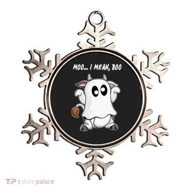 Ghost Cow Moo I Mean Bo Funny Halloween Ornament