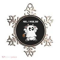 Ghost Cow Moo I Mean Bo Funny Halloween Ornament thumb 0
