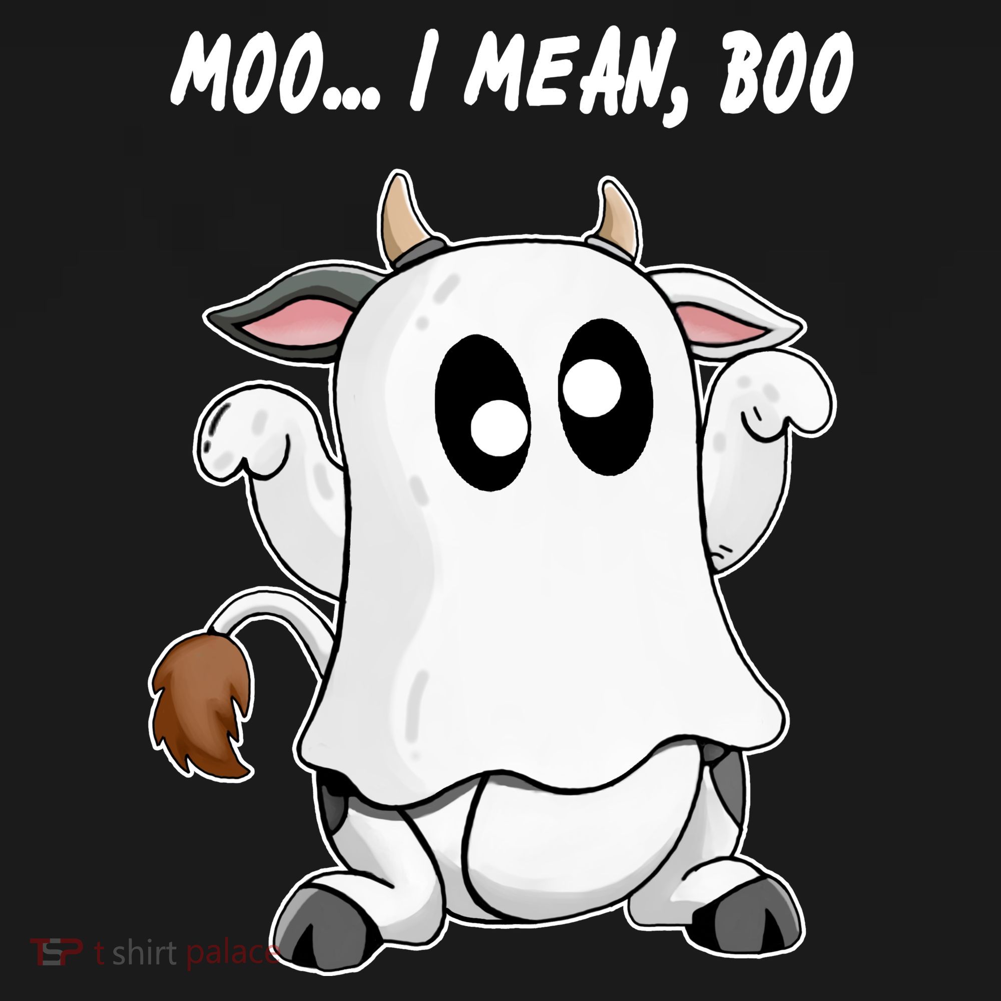 Ghost Cow Moo I Mean Bo Funny Halloween Ornament