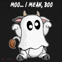 Ghost Cow Moo I Mean Bo Funny Halloween Ornament thumb 1