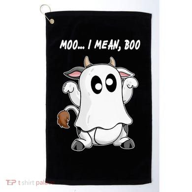 Ghost Cow Moo I Mean Bo Funny Halloween Golf Towel