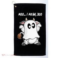 Ghost Cow Moo I Mean Bo Funny Halloween Golf Towel thumb 0