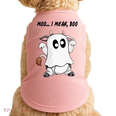 Ghost Cow Moo I Mean Bo Funny Halloween Doggie Tank