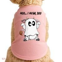 Ghost Cow Moo I Mean Bo Funny Halloween Doggie Tank thumb 0
