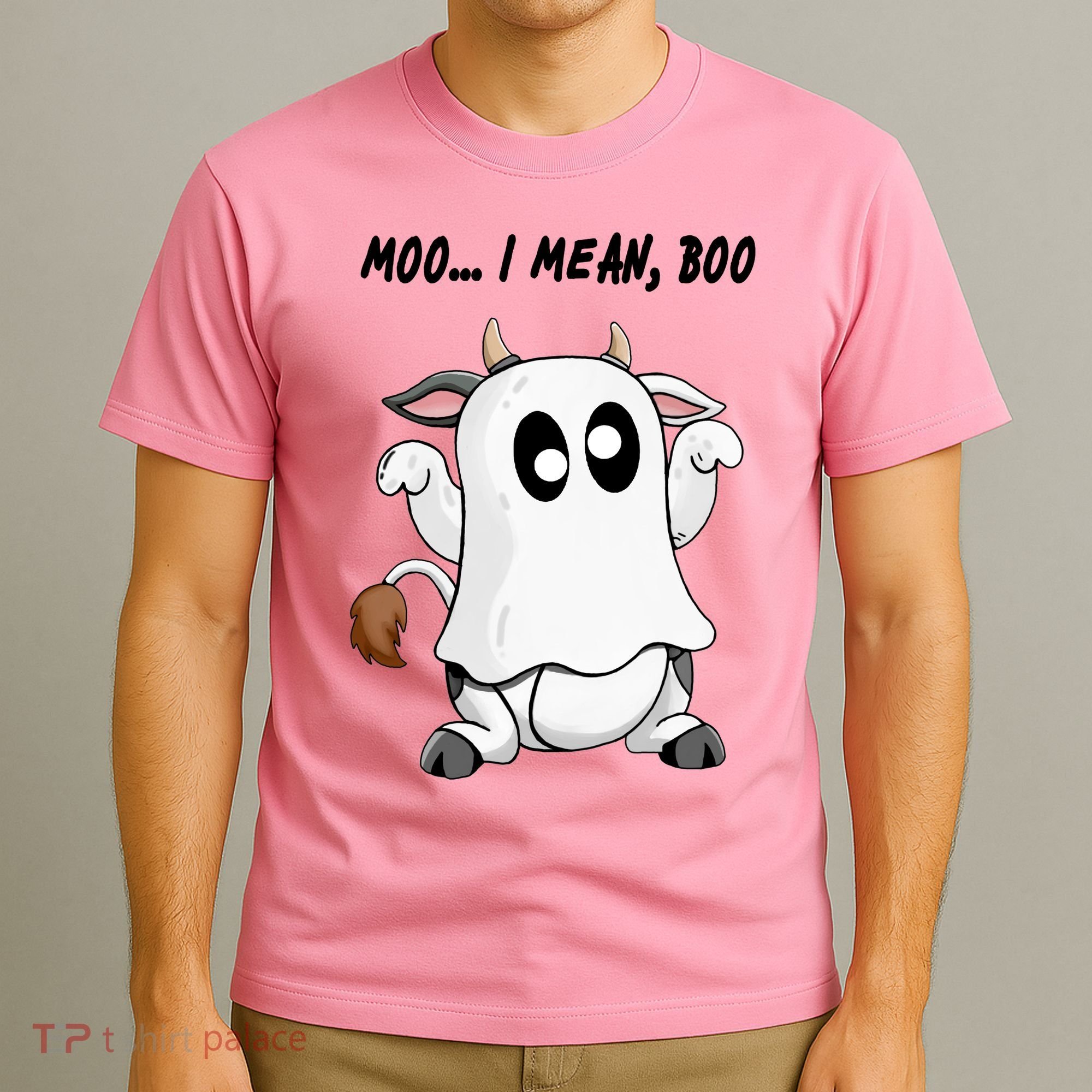 Ghost Cow Moo I Mean Bo Funny Halloween T-Shirt