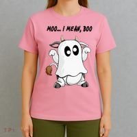 Ghost Cow Moo I Mean Bo Funny Halloween T-Shirt thumb 4
