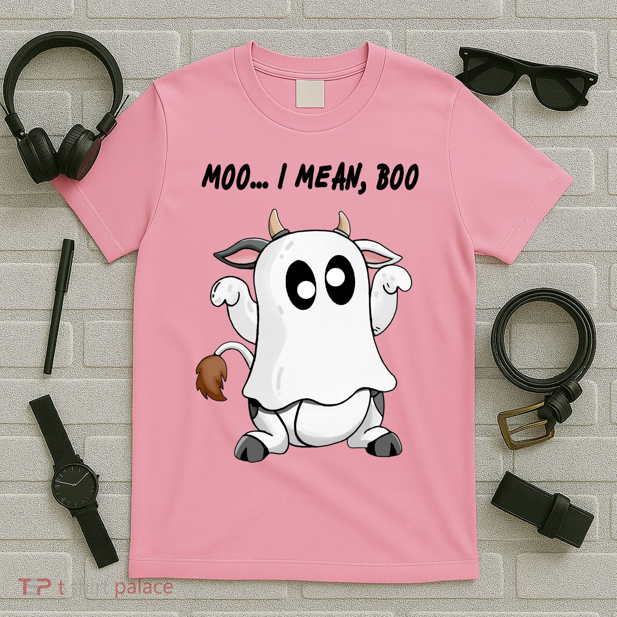 Ghost Cow Moo I Mean Bo Funny Halloween T-Shirt
