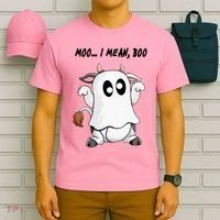 Ghost Cow Moo I Mean Bo Funny Halloween T-Shirt thumb 6