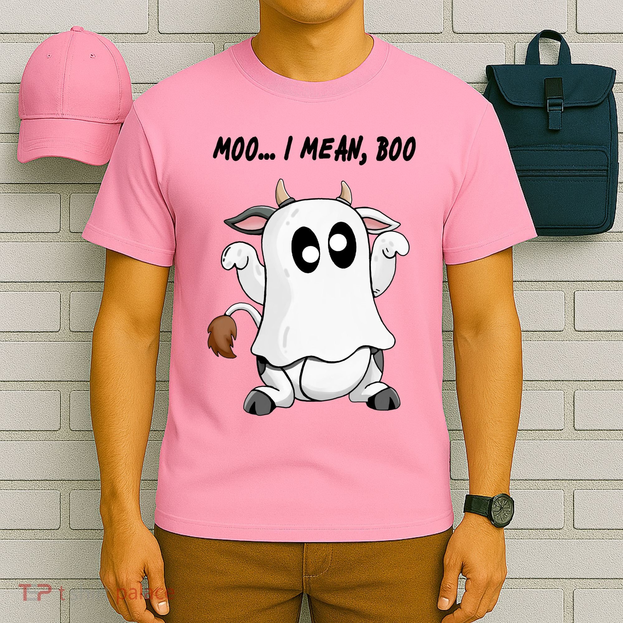 Ghost Cow Moo I Mean Bo Funny Halloween T-Shirt