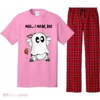 Ghost Cow Moo I Mean Bo Funny Halloween Pajama Set thumb 0