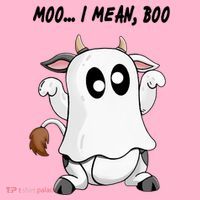 Ghost Cow Moo I Mean Bo Funny Halloween Mousepad thumb 1