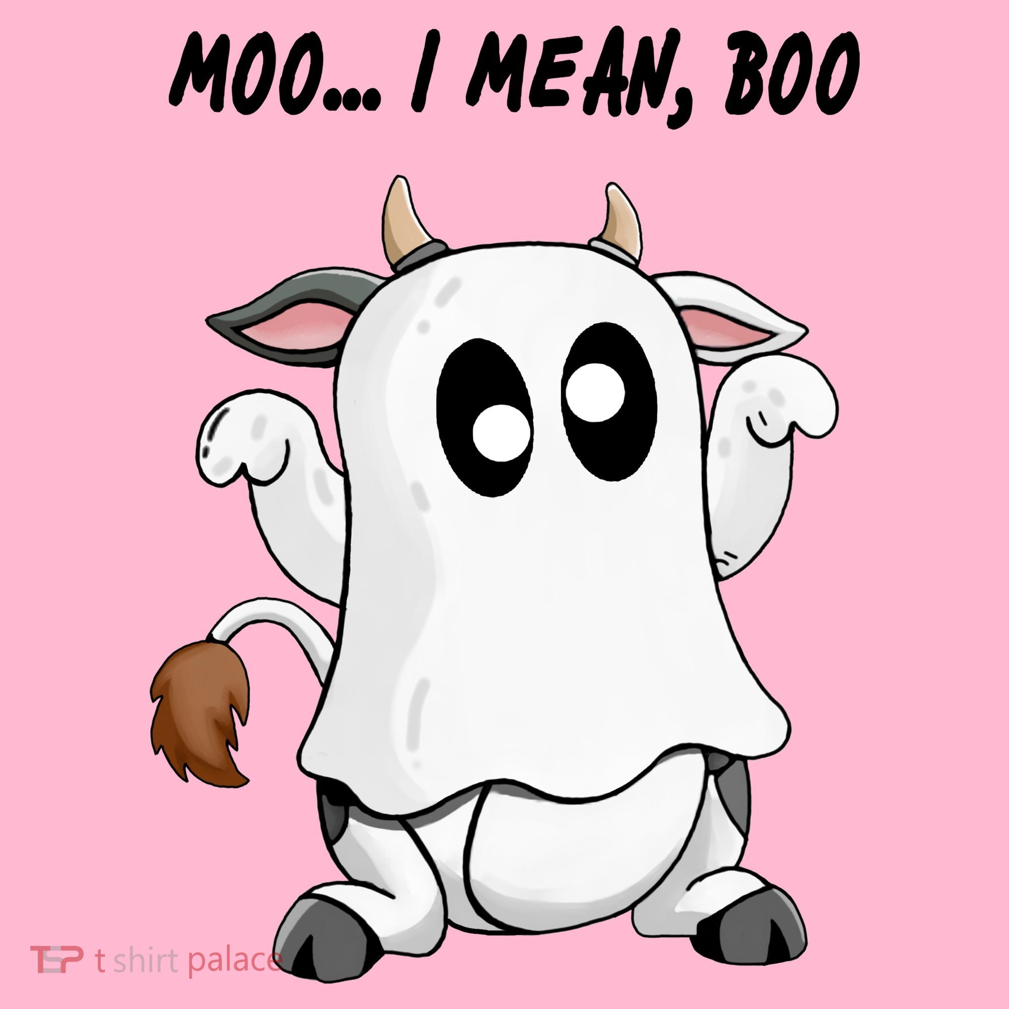 Ghost Cow Moo I Mean Bo Funny Halloween Mousepad
