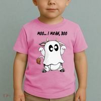 Ghost Cow Moo I Mean Bo Funny Halloween Toddler T-Shirt thumb 2
