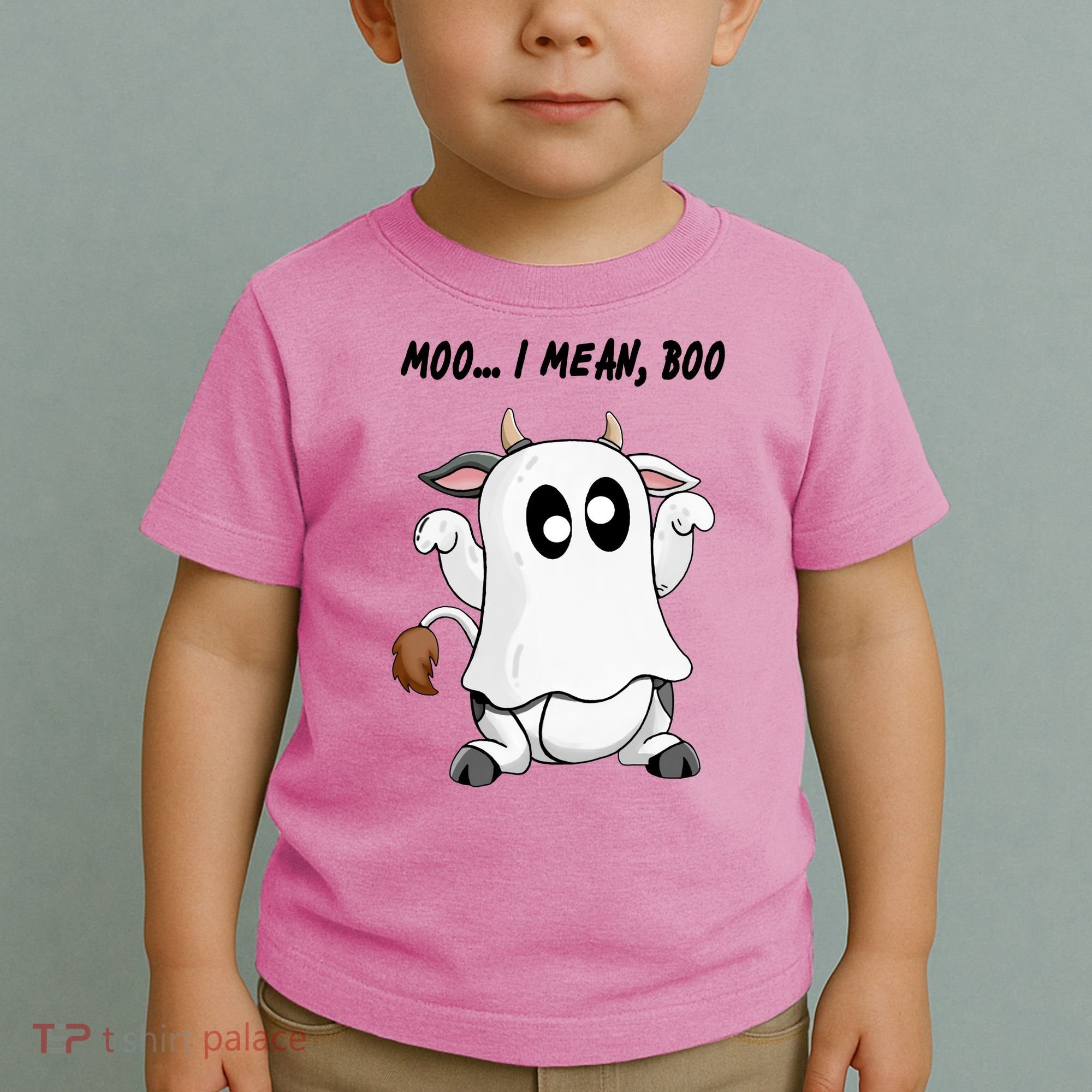 Ghost Cow Moo I Mean Bo Funny Halloween Toddler T-Shirt
