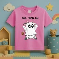 Ghost Cow Moo I Mean Bo Funny Halloween Toddler T-Shirt thumb 3