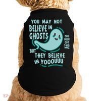 Ghosts Believe In You Funny Halloween Doggie Tank thumb 0