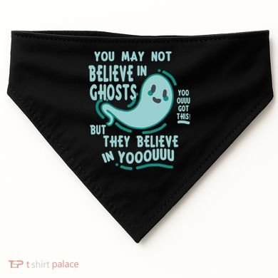 Ghosts Believe In You Funny Halloween USA-Made Doggie Bandana