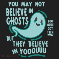 Ghosts Believe In You Funny Halloween Beanie thumb 2