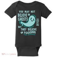 Ghosts Believe In You Funny Halloween Baby Bodysuit thumb 0