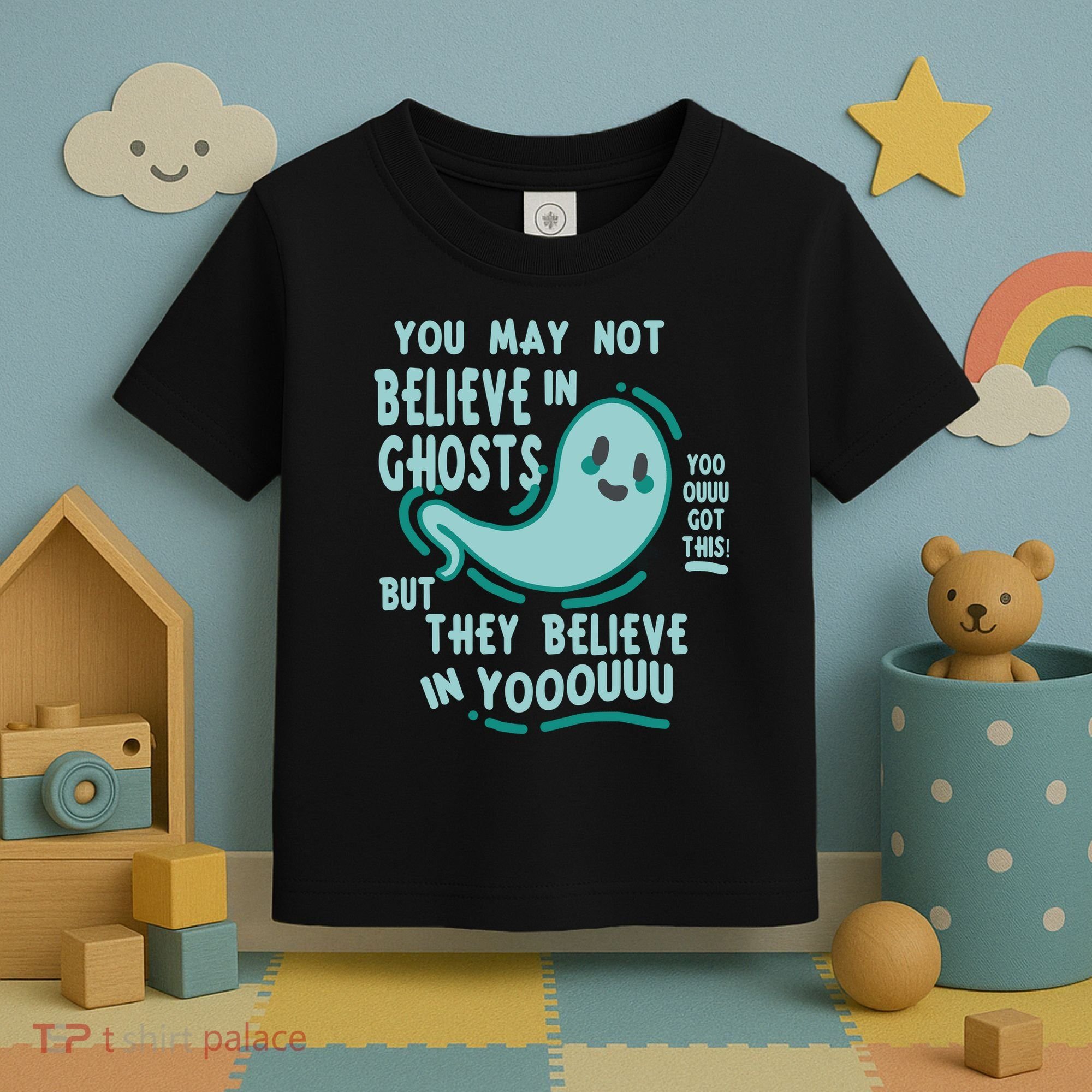 Ghosts Believe In You Funny Halloween Toddler T-Shirt