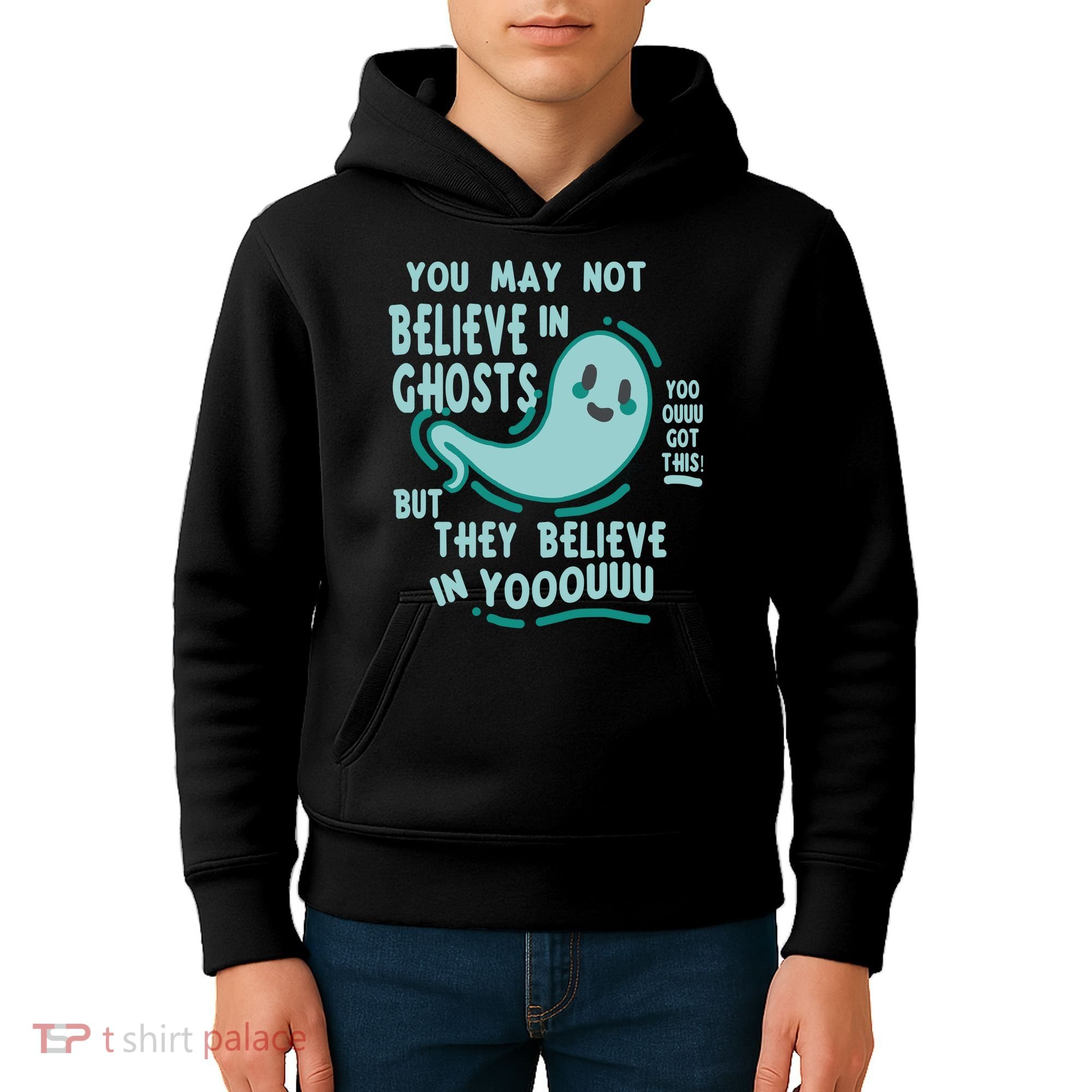 Ghosts Believe In You Funny Halloween Kids Hoodie