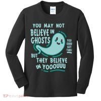 Ghosts Believe In You Funny Halloween Kids Long Sleeve Shirt thumb 0