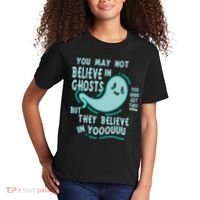 Ghosts Believe In You Funny Halloween Kids T-Shirt thumb 2