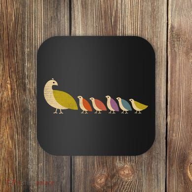 Get Happy Partridge Bird Family Coaster