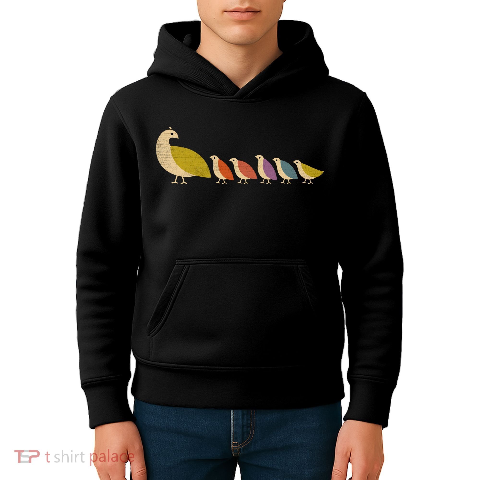 Get Happy Partridge Bird Family Kids Hoodie