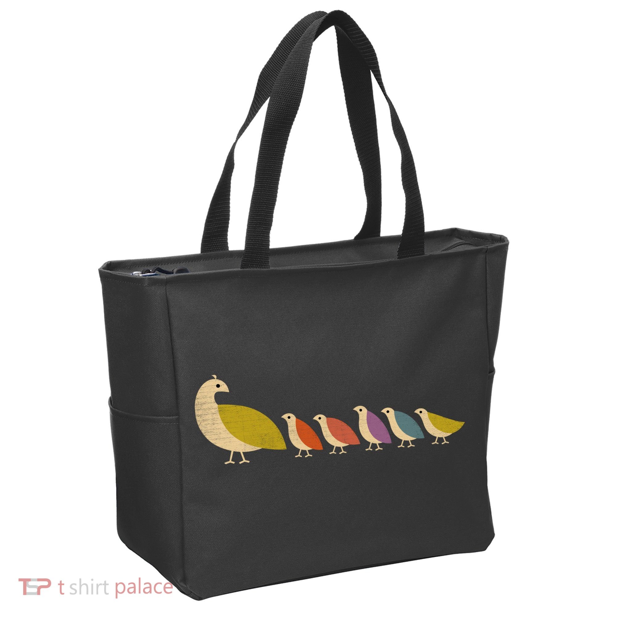 Get Happy Partridge Bird Family Tote Bag