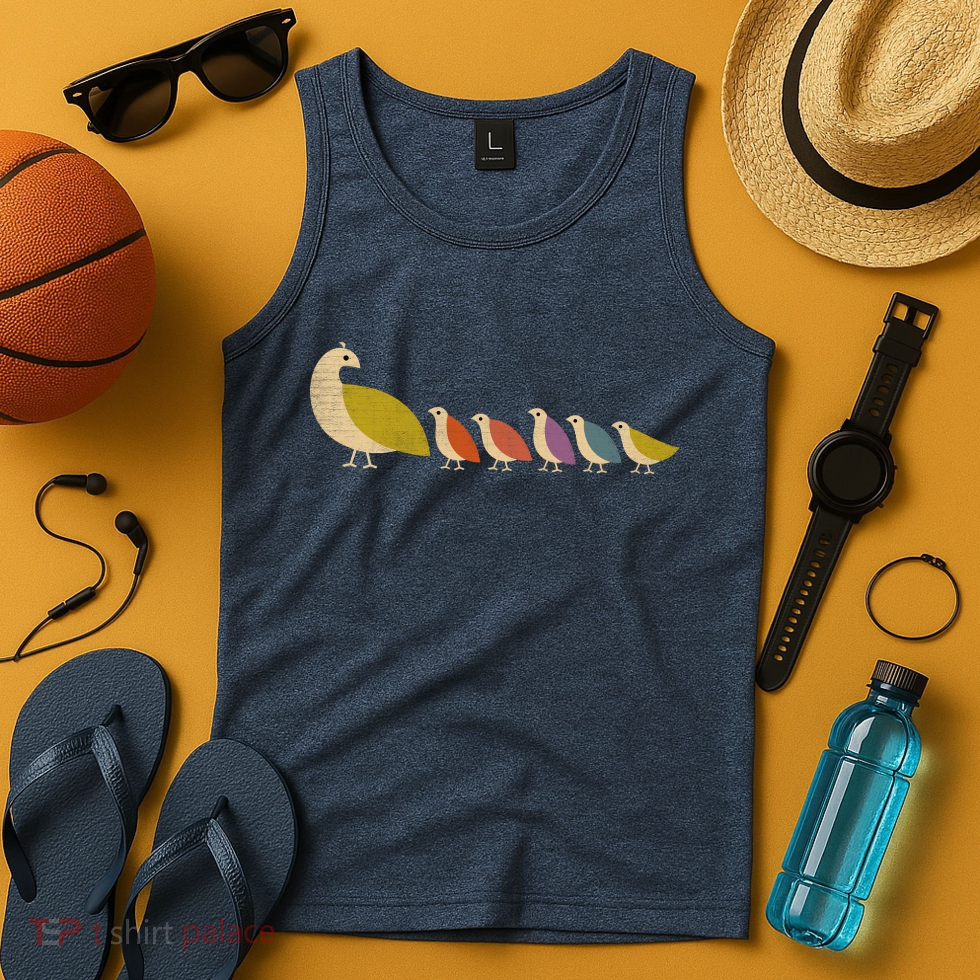 Get Happy Partridge Bird Family Tank Top