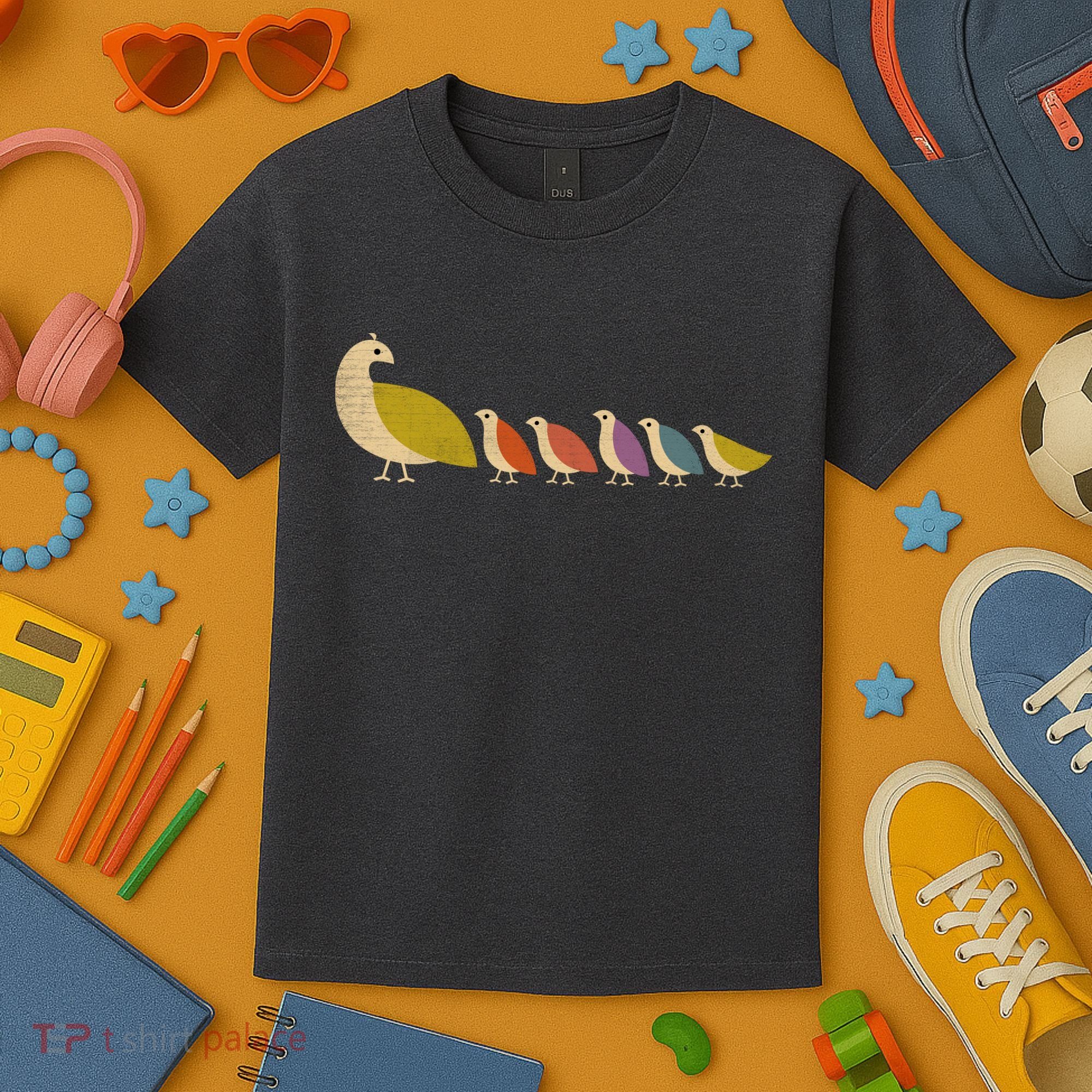 Get Happy Partridge Bird Family Kids T-Shirt