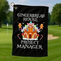 Gingerbread House Project manager Decorating Baking Xmas  Golf Towel thumb 1