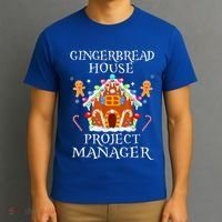 Gingerbread House Project manager Decorating Baking Xmas  T-Shirt thumb 3