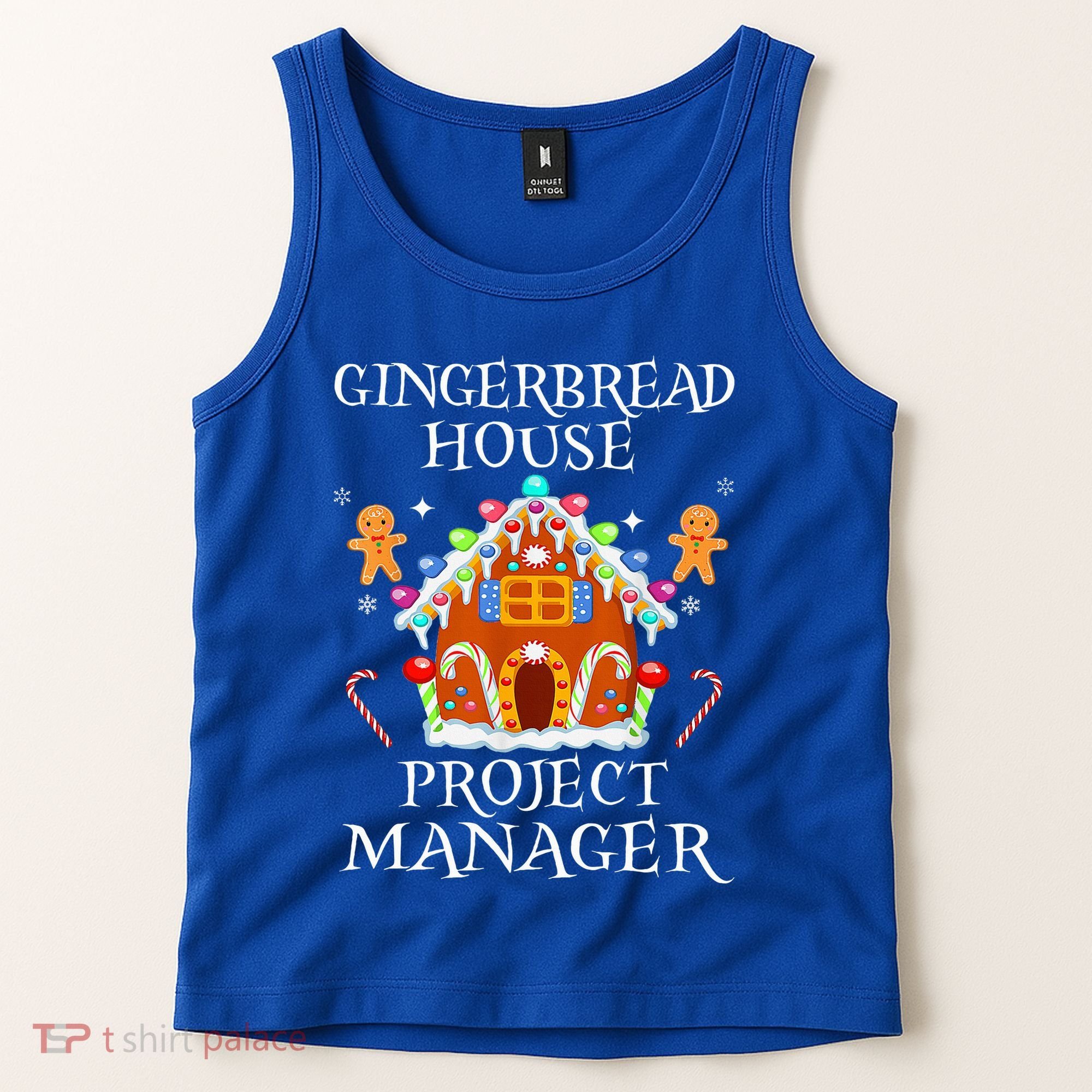 Gingerbread House Project manager Decorating Baking Xmas  Tank Top
