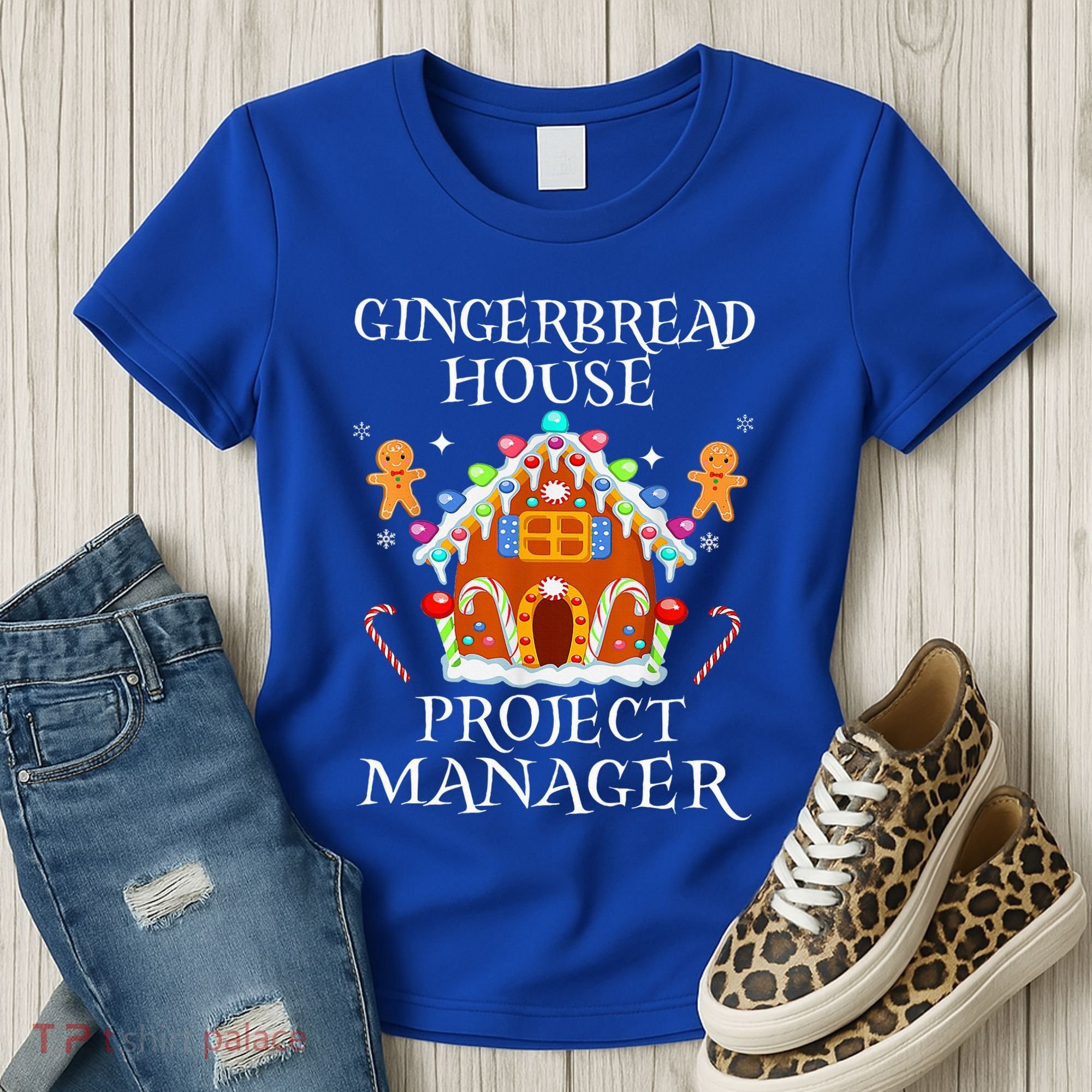 Gingerbread House Project manager Decorating Baking Xmas  Women's T-Shirt