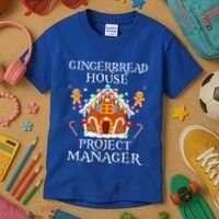 Gingerbread House Project manager Decorating Baking Xmas  Kids T-Shirt thumb 3