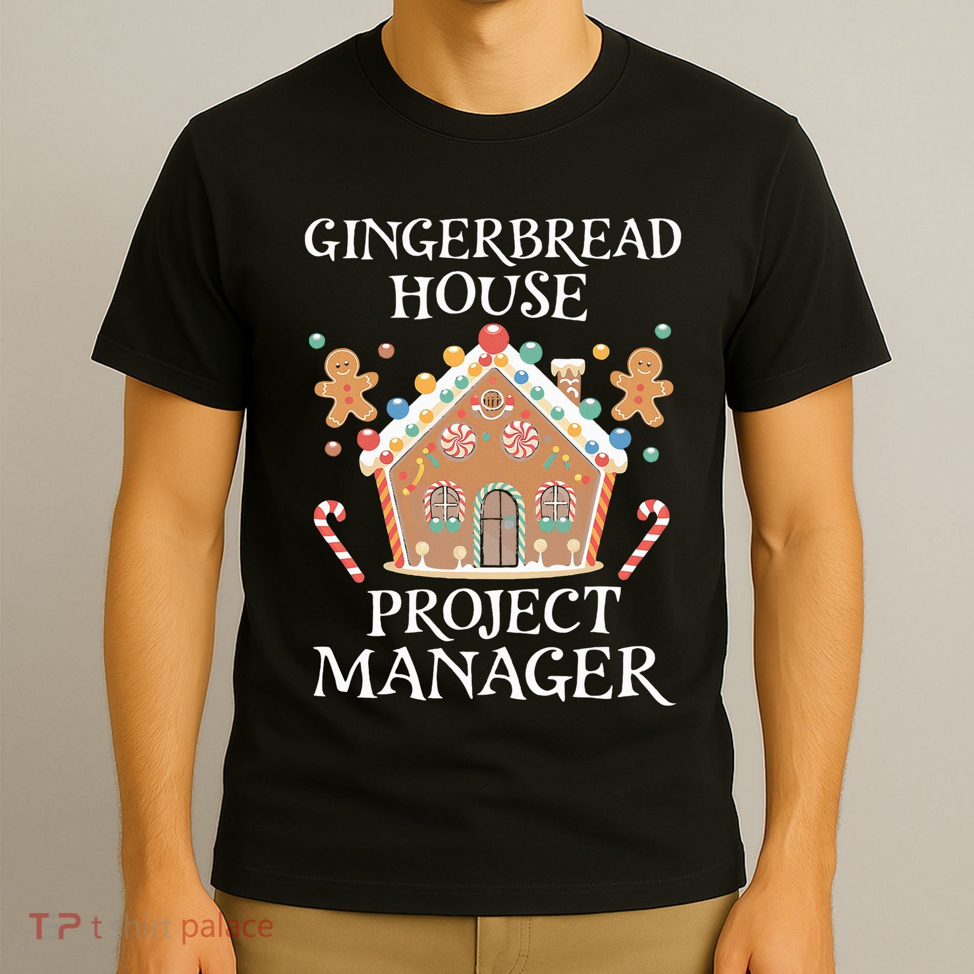 Gingerbread House Project Manager Cookie Baking Christmas T-Shirt