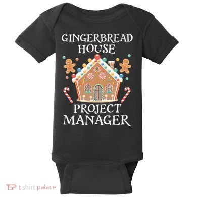 Gingerbread House Project Manager Cookie Baking Christmas Baby Bodysuit