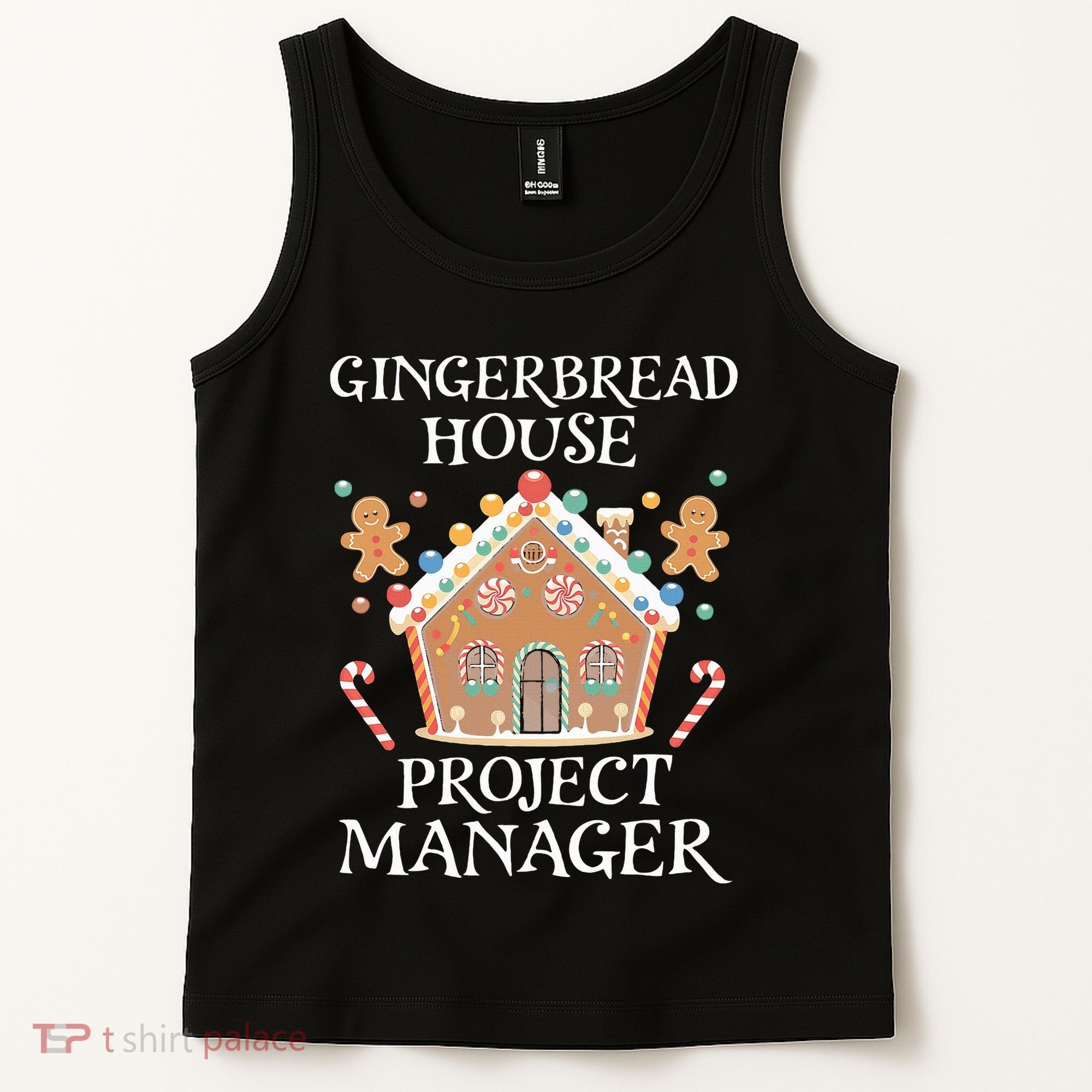 Gingerbread House Project Manager Cookie Baking Christmas Tank Top