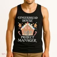 Gingerbread House Project Manager Cookie Baking Christmas Tank Top thumb 3