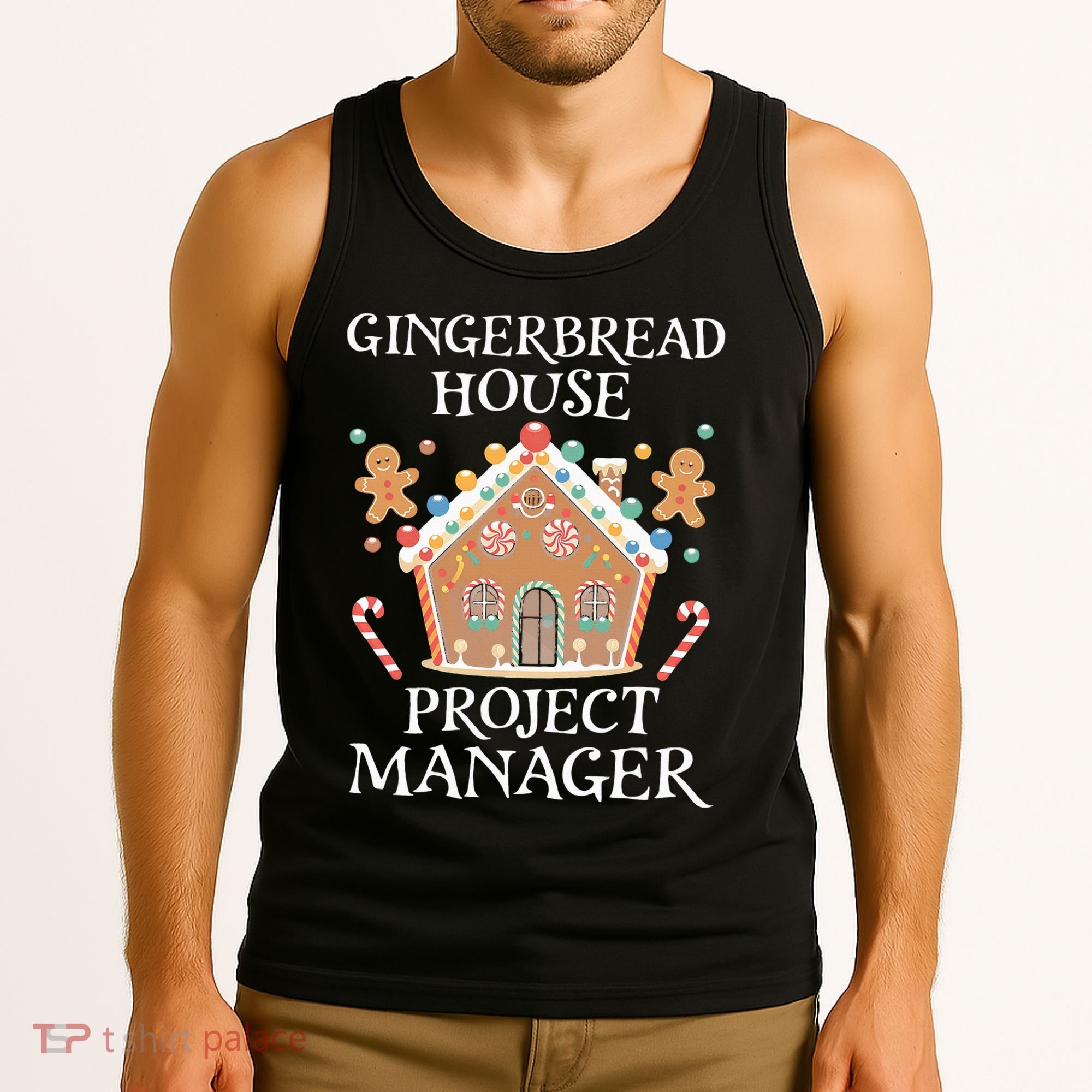 Gingerbread House Project Manager Cookie Baking Christmas Tank Top