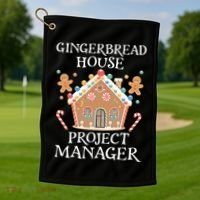 Gingerbread House Project Manager Cookie Baking Christmas Golf Towel thumb 1