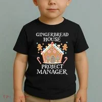Gingerbread House Project Manager Cookie Baking Christmas Toddler T-Shirt thumb 2