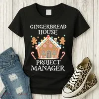 Gingerbread House Project Manager Cookie Baking Christmas Women's T-Shirt thumb 3