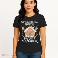 Gingerbread House Project Manager Cookie Baking Christmas Women's T-Shirt thumb 4